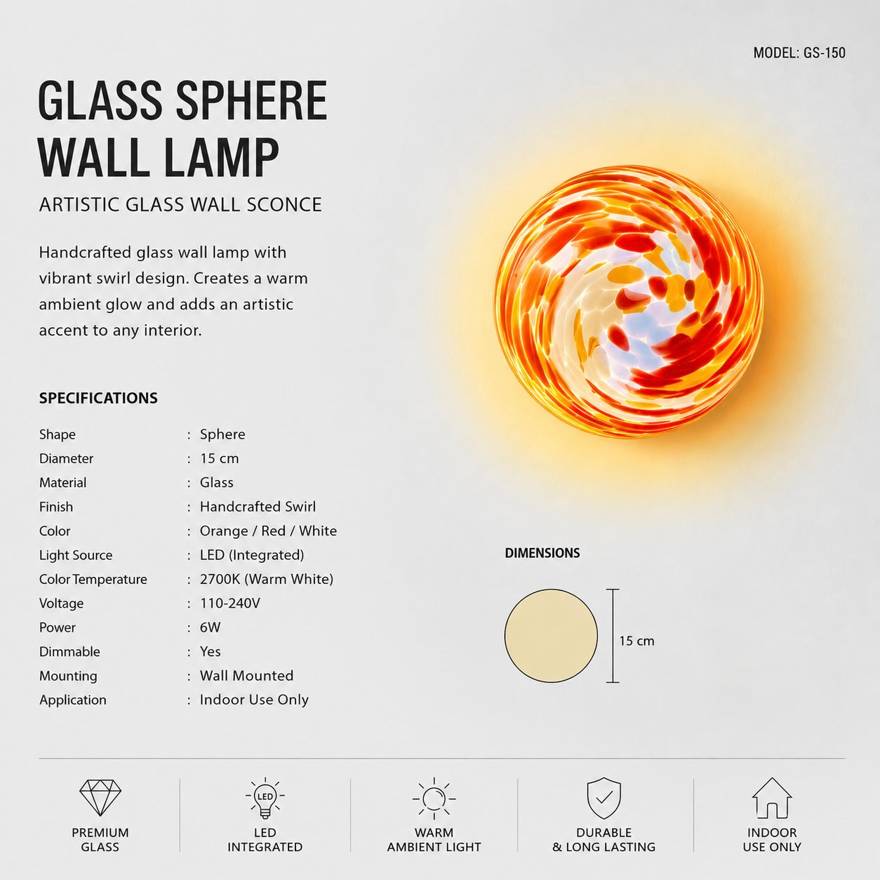 Solar Swirl Glass Scon