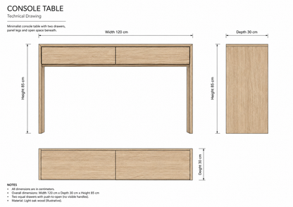 Storage console table