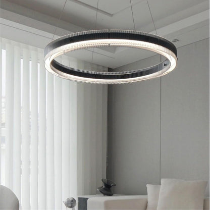 NSXBY LED Italian Ring Glass Chandelier