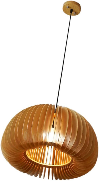Wooden Pumpkin Pendant Lamp