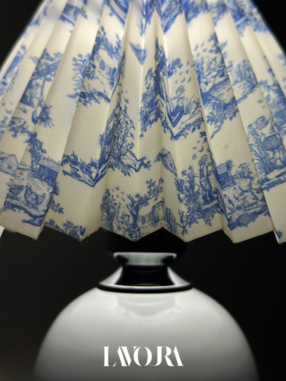 Blue Floral Pleated Lampshade table lamp