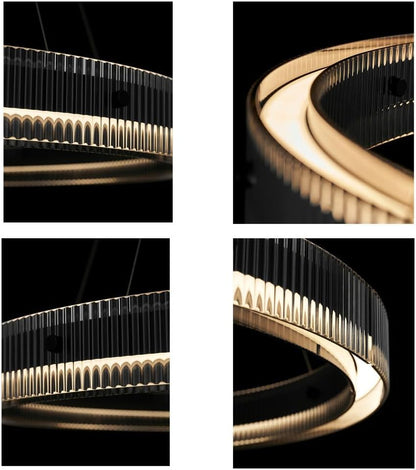NSXBY LED Italian Ring Glass Chandelier