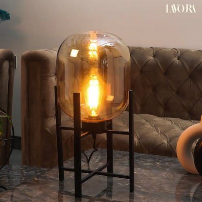 Hdc Desk Table golden Lamp Glass