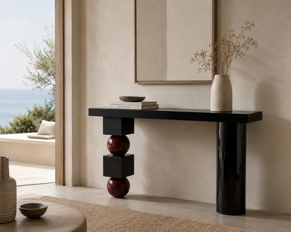 Obsidian Orb Console Table