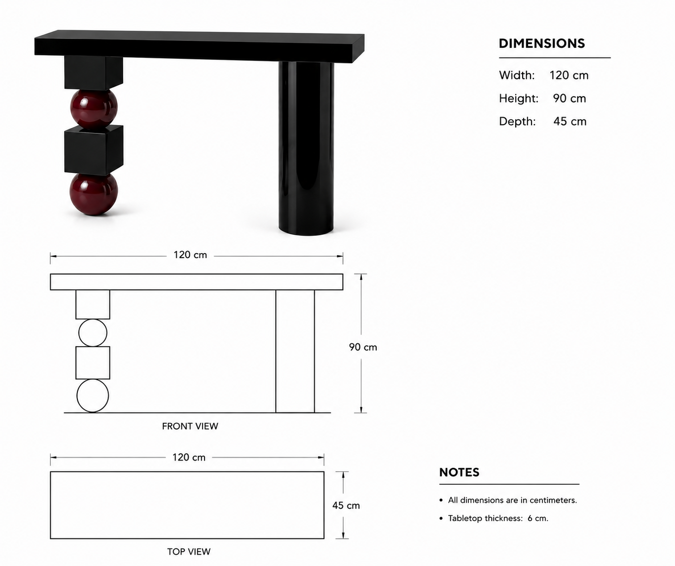 Obsidian Orb Console Table