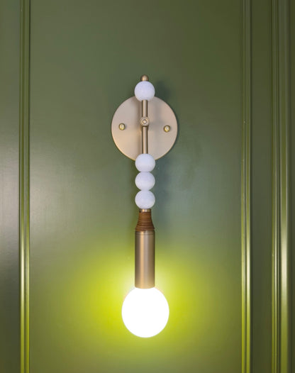 Luxe Marble Brass Wall Sconce