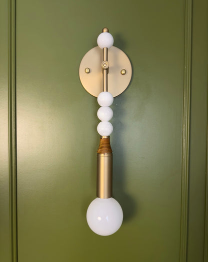 Luxe Marble Brass Wall Sconce
