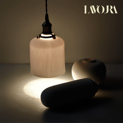 lighting  ceramic fluted cylinder pendant