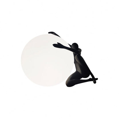 Humanoid Sculpture Moon Table Lamp
