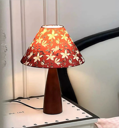 Table  Wood Desk Lamp Fabric Shade