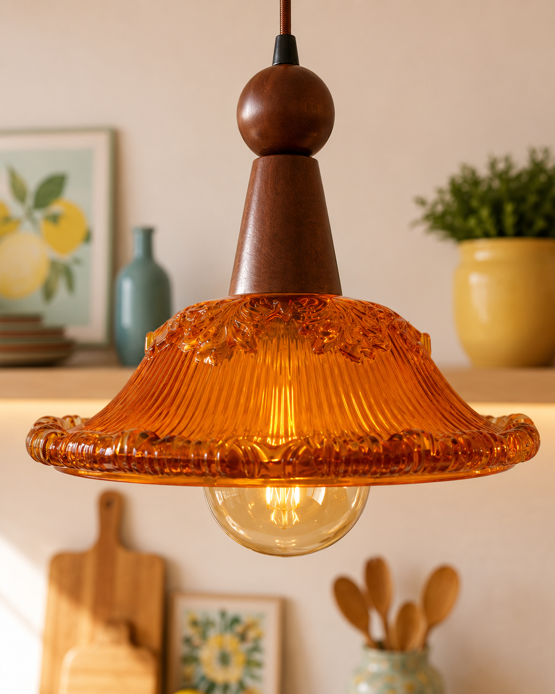 Amber Bloom Pendant Light