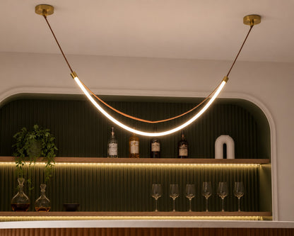Arc Belt LED Pendant – Brown