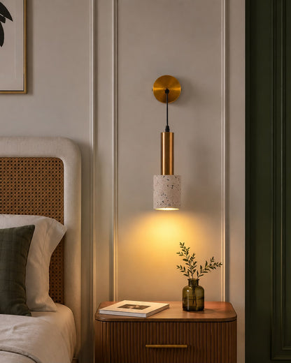 Terrazzo & Brushed Brass Wall Sconce