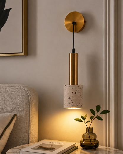 Terrazzo & Brushed Brass Wall Sconce