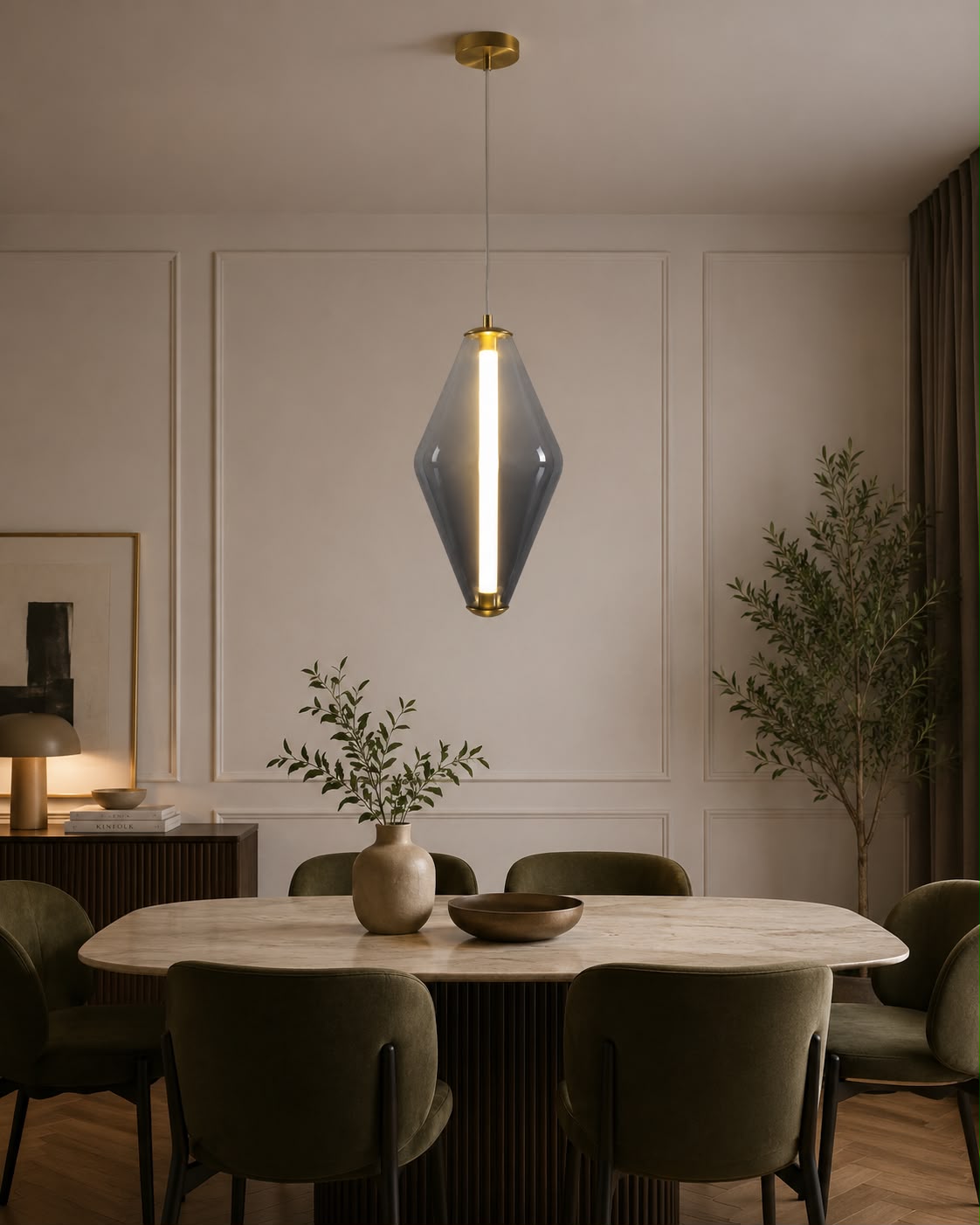 Prism Smoke Glass LED Pendant Light