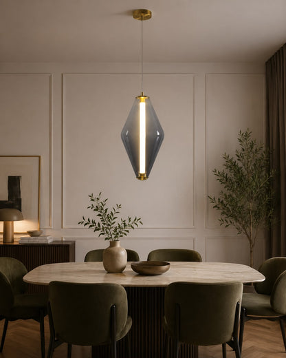 Prism Smoke Glass LED Pendant Light