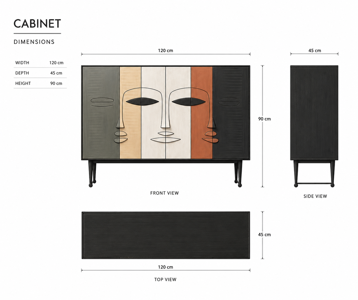 Sculpted Faces Cabinet