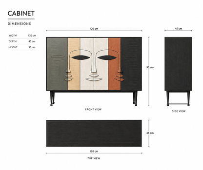 Sculpted Faces Cabinet