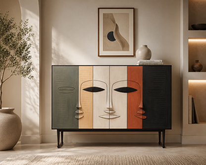 Sculpted Faces Cabinet