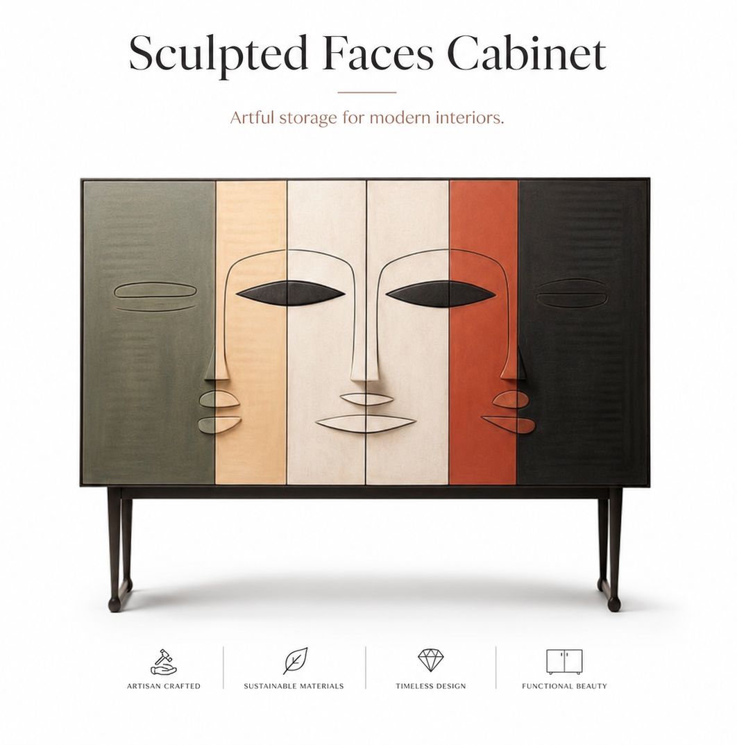 Sculpted Faces Cabinet
