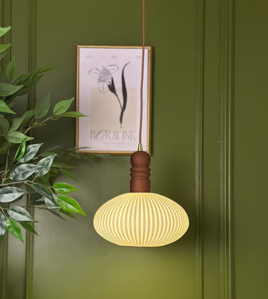 مصباح معلق زجاجي مضلع من منتصف القرن الحديث