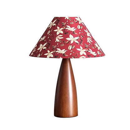 Table  Wood Desk Lamp Fabric Shade