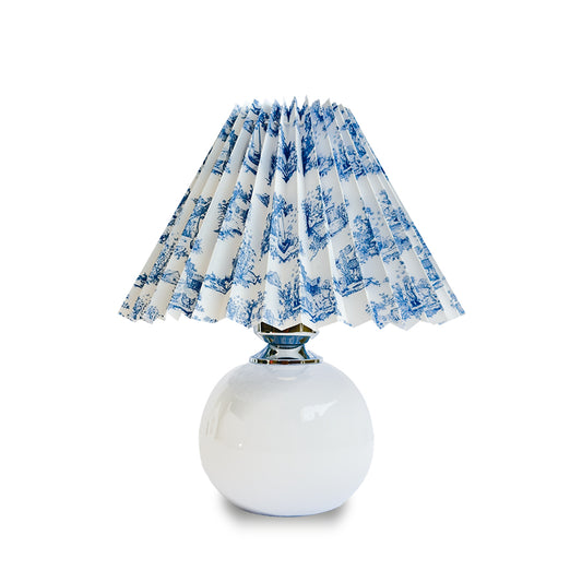 Blue Floral Pleated Lampshade table lamp