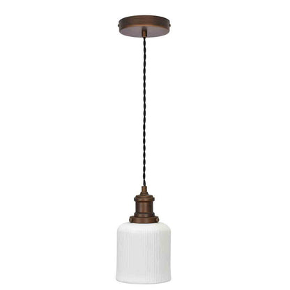 lighting  ceramic fluted cylinder pendant