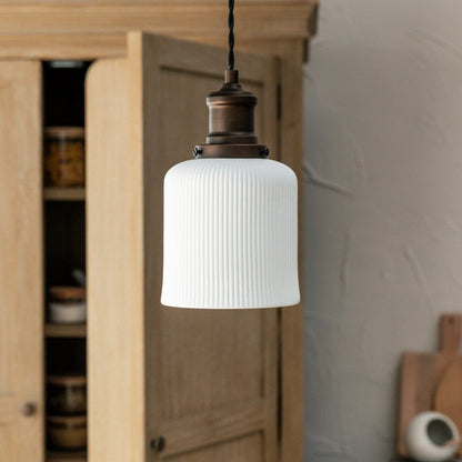 lighting  ceramic fluted cylinder pendant