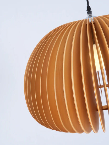 Wooden Pumpkin Pendant Lamp