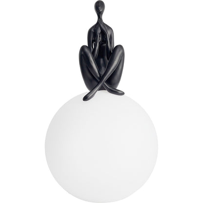 woman black  glass designer table lamp