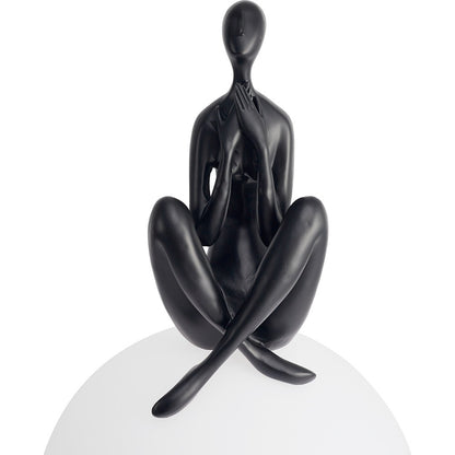 woman black  glass designer table lamp